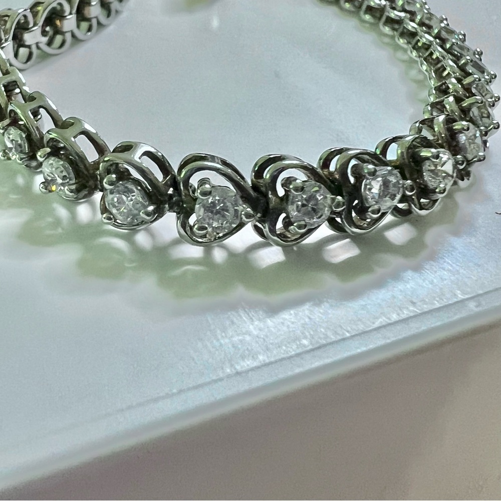 Ross Simons sterling silver 925 CZ tennis bracelet vintage - Picture 4 of 9